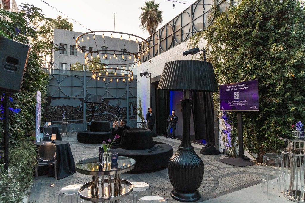 best indoor wedding venues in california Outdoor lounge area at The Langham Huntington Pasadena with modern seating and elegant lighting